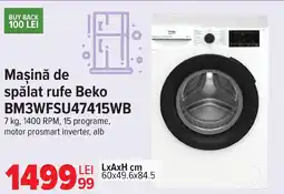 Carrefour Maşină de spălat rufe Beko BM3WFSU47415WB Ofertă