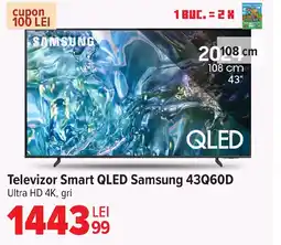 Carrefour Televizor Smart QLED Samsung 43Q60D Ofertă