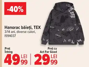 Carrefour Hanorac băieți, TEX Ofertă