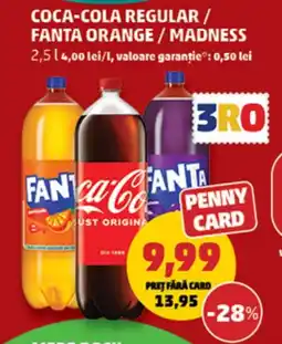Penny Coca-cola regular/ fanta orange / madness Ofertă