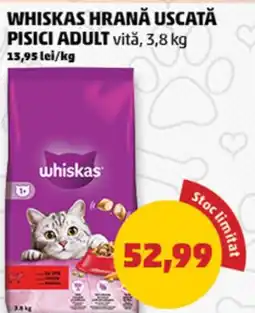 Penny Whiskas hrană uscată pisici adult vitǎ Ofertă