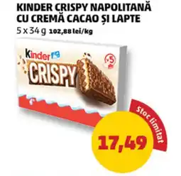 Penny Kinder crispy napolitană cu cremă cacao și lapte Ofertă