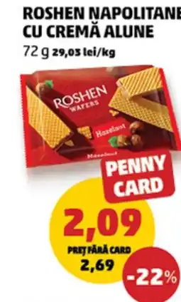 Penny Roshen napolitane cu cremă alune Ofertă