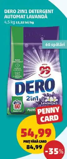 Penny Dero 2in1 detergent automat lavandă Ofertă