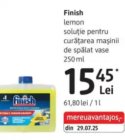 DM Finish lemon soluţie pentru curăţarea maşinii de spălat vase Ofertă