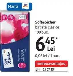DM Soft&Sicher batiste clasice Ofertă