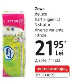 DM Zewa deluxe hârtie igienică 3 straturi Ofertă