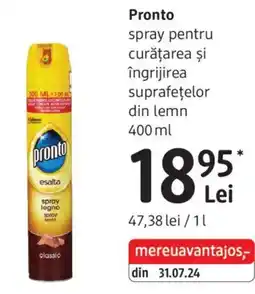 DM Pronto spray pentru curățarea şi îngrijirea suprafeţelor din lemn Ofertă