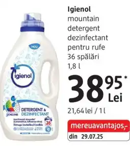 DM Igienol mountain detergent dezinfectant pentru rufe Ofertă