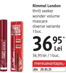 DM Rimmel London thrill seeker wonder volume mascara Ofertă