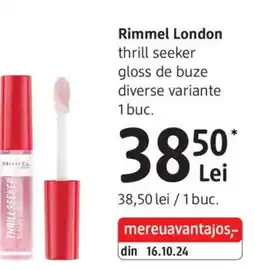 DM Rimmel London thrill seeker gloss de buze Ofertă