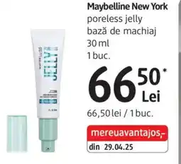 DM Maybelline New York poreless jelly bază de machiaj Ofertă