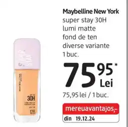 DM Maybelline New York super stay 30H lumi matte fond de ten Ofertă