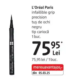 DM L'Oréal Paris infaillible grip precision tuş de ochi negru tip cariocǎ Ofertă