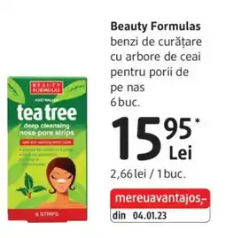 DM Beauty Formulas benzi de curăţare cu arbore de ceai pentru porii de pe nas Ofertă