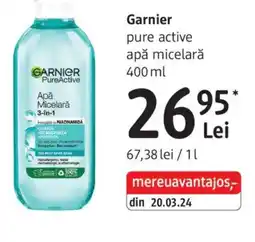 DM Garnier pure active apă micelarǎ Ofertă