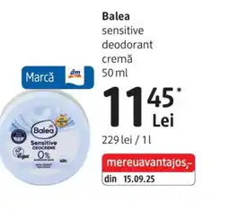 DM Balea sensitive deodorant cremă Ofertă