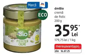 DM DmBio cremă de fistic Ofertă