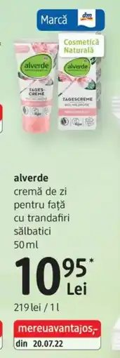 DM Alverde cremă de zi pentru față cu trandafiri sălbatici Ofertă