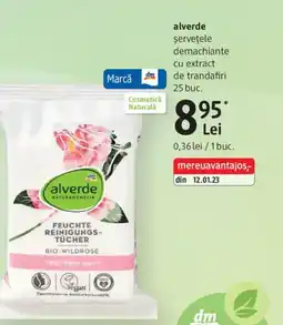 DM Alverde şerveţele demachiante cu extract de trandafiri Ofertă