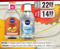 CBA NIVEA Energy/Hydra Skin Effect apă micelară Ofertă