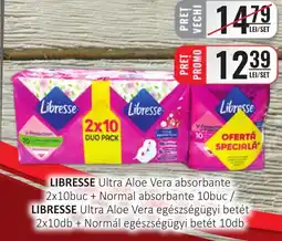 CBA LIBRESSE Ultra Aloe Vera absorbante 2x10buc + Normal absorbante 10buc Ofertă