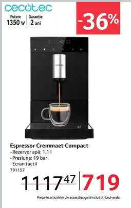 Selgros Espressor Cremmaet Compact Ofertă