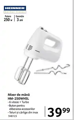 Selgros HEINNER Mixer de mână HM-250WHSL Ofertă