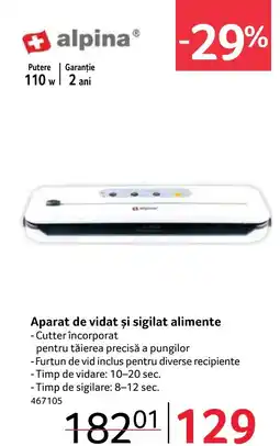 Selgros AlpinaⓇ Aparat de vidat și sigilat alimente Ofertă
