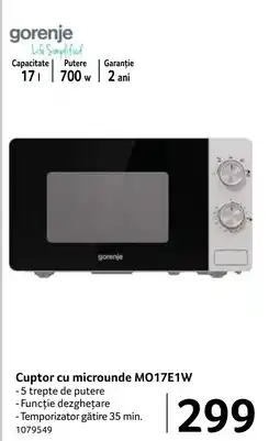 Selgros Gorenje Cuptor cu microunde MO17E1W Ofertă