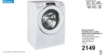 Selgros CANDY Maşină automată de spălat rufe cu uscător Rapido ROW41494DWMCE-S Ofertă
