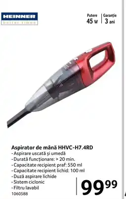 Selgros HEINNER Aspirator de mână HHVC-H7.4RD Ofertă