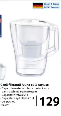 Selgros Canǎ filtrantă Aluna cu 3 cartuşe Ofertă