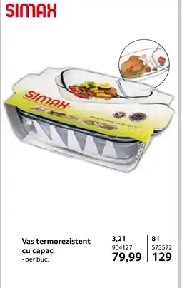 Selgros SIMAX Vas termorezistent cu capac Ofertă