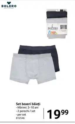 Selgros BOLERO Set boxeri băieți Ofertă