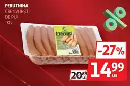 Auchan Perutnina Crenvurști de pui Ofertă