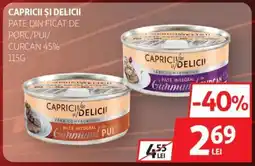 Auchan Capricii și Delicii pate din ficat de porc/pui/ curcan 45% Ofertă