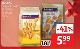 Auchan ROLAND Spirale twist cu sare/ brânză Ofertă