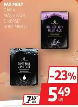 Auchan Pax Moly gama măşti faţă Ofertă