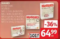 Auchan HUGGIES Extra care scutece Ofertă