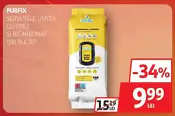Auchan PURFIX Şervetele umede cu otet şi bicarbonat Ofertă