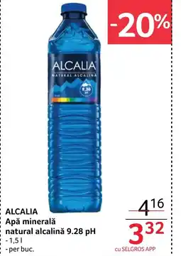 Selgros ALCALIA Apă natural alcalină 9.28 pH minerală Ofertă