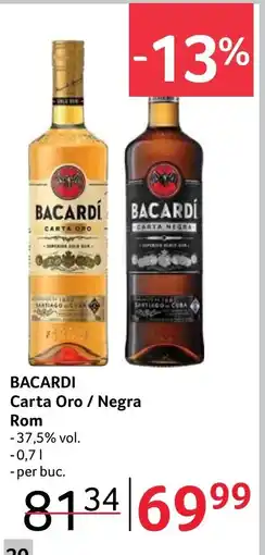 Selgros BACARDÍ Carta Oro Negra Rom Ofertă