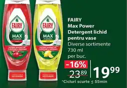Selgros FAIRY Max Power Detergent lichid pentru vase Ofertă
