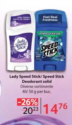 Selgros Lady Speed Stick/Speed Stick Deodorant solid Ofertă