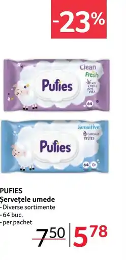 Selgros PUFIES Şerveţele umede Ofertă