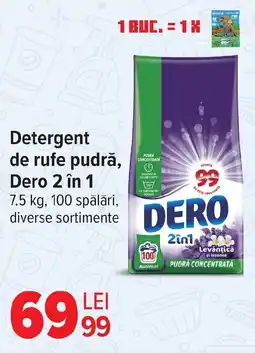 Carrefour Detergent de rufe pudră, Dero 2 în 1 Ofertă