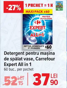 Carrefour Detergent pentru maşina de spălat vase, Carrefour Expert All in 1 Ofertă