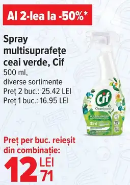 Carrefour Spray multisuprafeţe ceai verde, Cif Ofertă