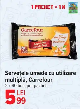 Carrefour Serveţele umede cu utilizare multiplă, Carrefour Ofertă
